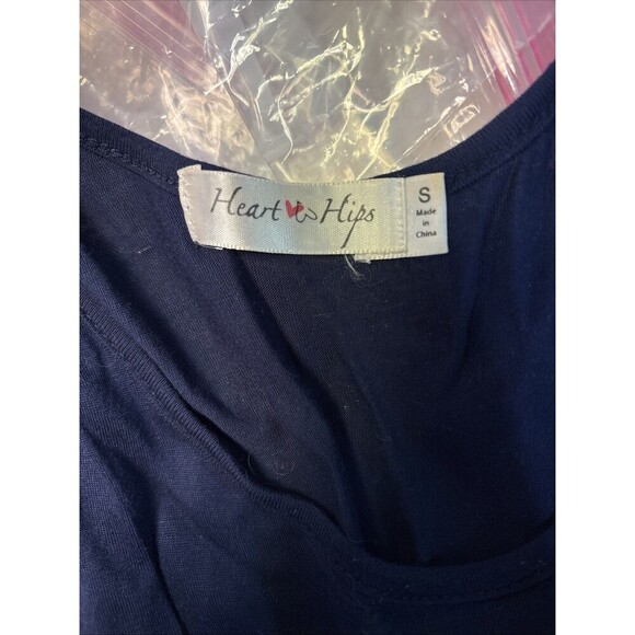 Heart & Hips Navy Blue Ombré Tank Top With Fringe Small - Picture 7 of 8